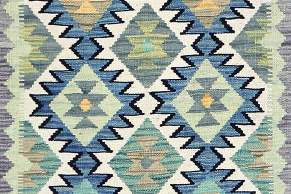 Afghan Kilim Runner 241cm x 72cm / 8ft x 2ft 4in - Image 2